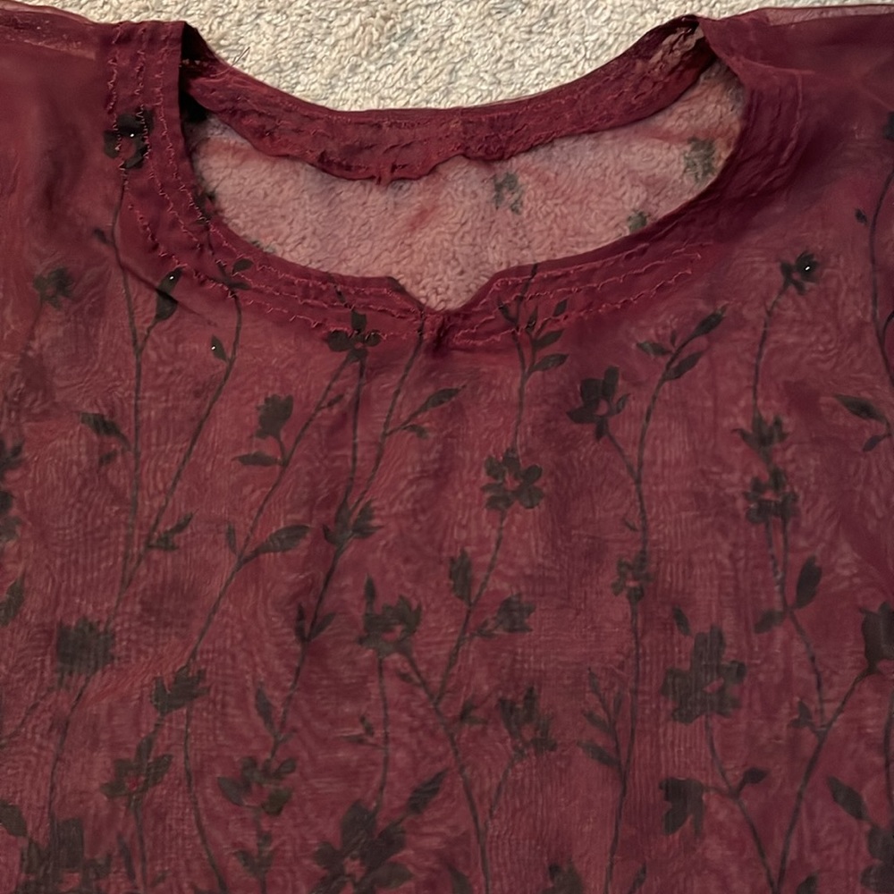 Sheer Chiffon Swim Cover Up Blouse - Picture 7 of 13